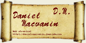 Daniel Mačvanin vizit kartica